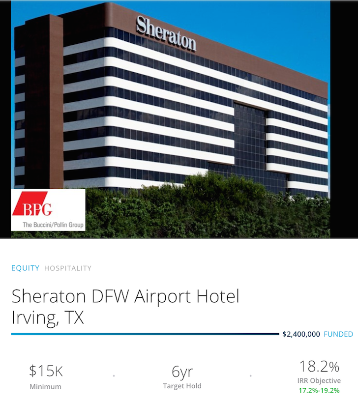 Sheraton Dallas Forth Worth RealtyShares Deal