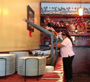 Woman Eating Indian Buffet