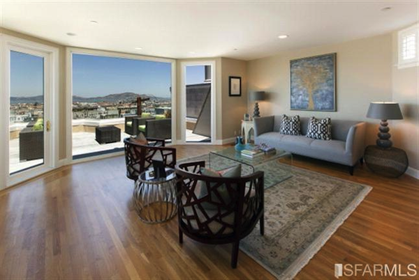 Large Open Living Room With Views Of The Bay