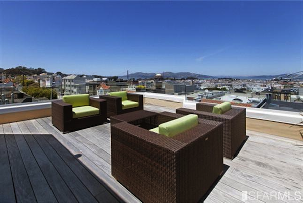 Spacious patio with Golden Gate Bridge Views