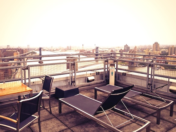 Roof deck at 200 Water St. downtown FiDi. Two bedrooms are $5,000 a month.