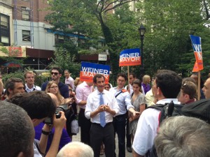 Anthony Weiner Speaking At Rally In NYC