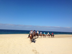 Horseback riding on the beach