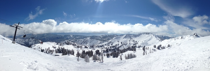 Squaw Valley USA, Lake Tahoe Panorama Winter Time