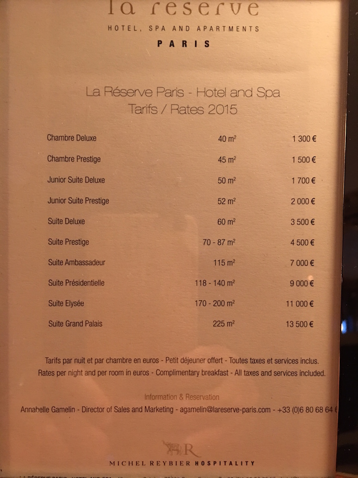 La Reserve Hotel Rates