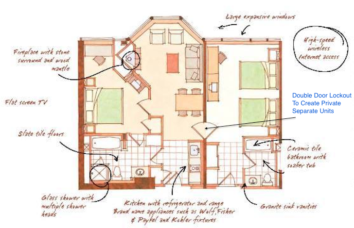 Resort At Squaw Creek Two Bedroom Layout