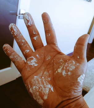 Getting my hands dirty painting and cleaning my own house