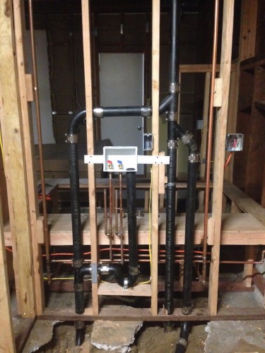 trenching of new pipes and vents