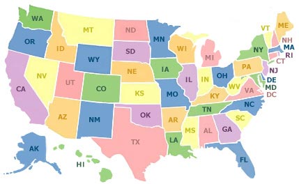 Map Of The Us States