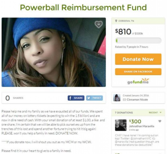 GoFundMe Powerball