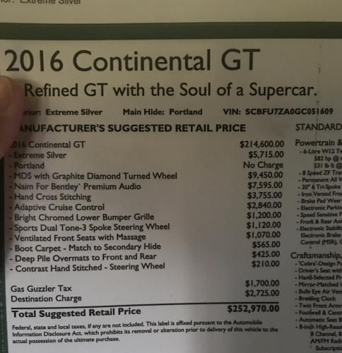 2016-Continental-GT-Price