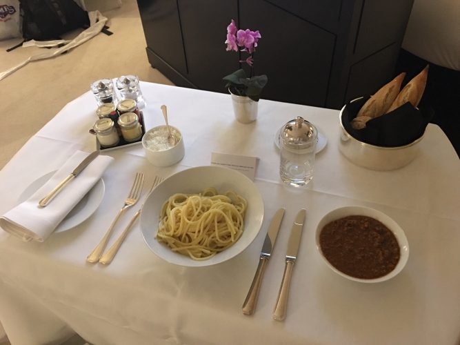 Room service spaghetti bolognese