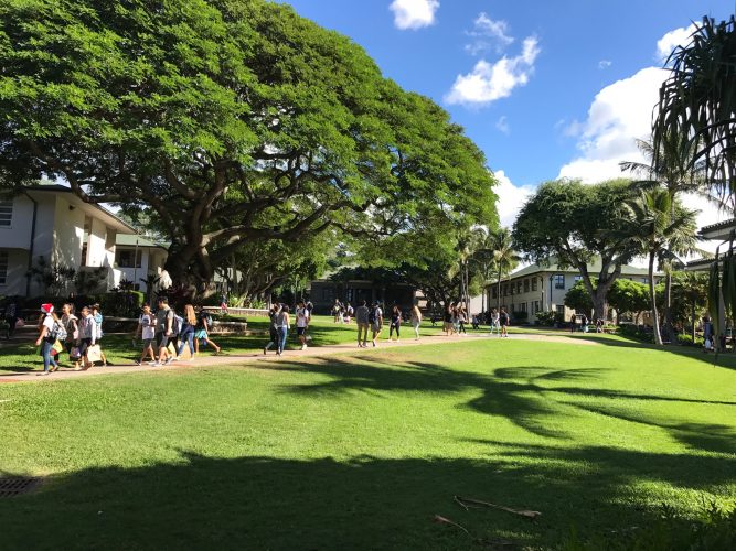 Punahou school campus for high school