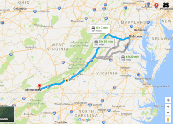Roadtrip from McLean to Abingdon, Virginia