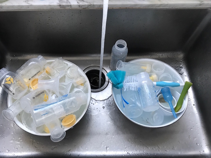 Washing bottles as a stay at home dad
