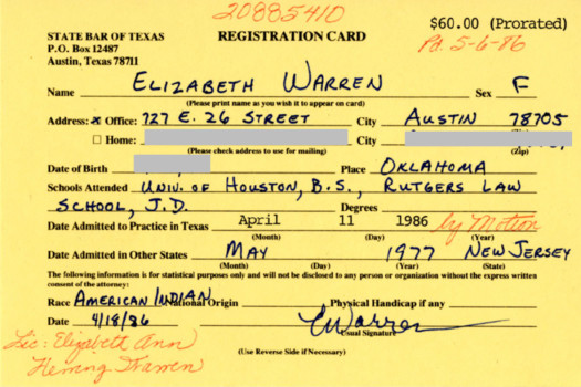 Proof Elizabeth Warren Believes She Is Native American