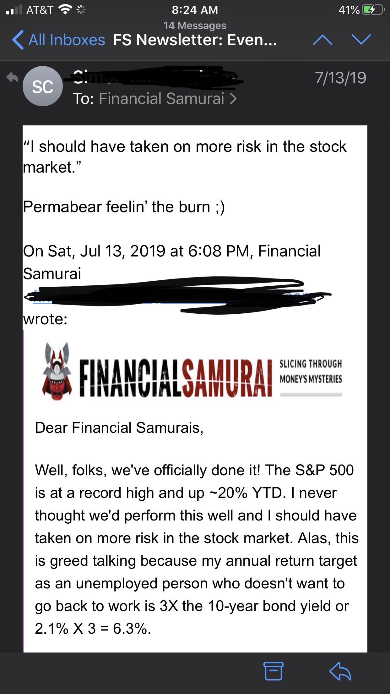 Making fun of Financial Samurai