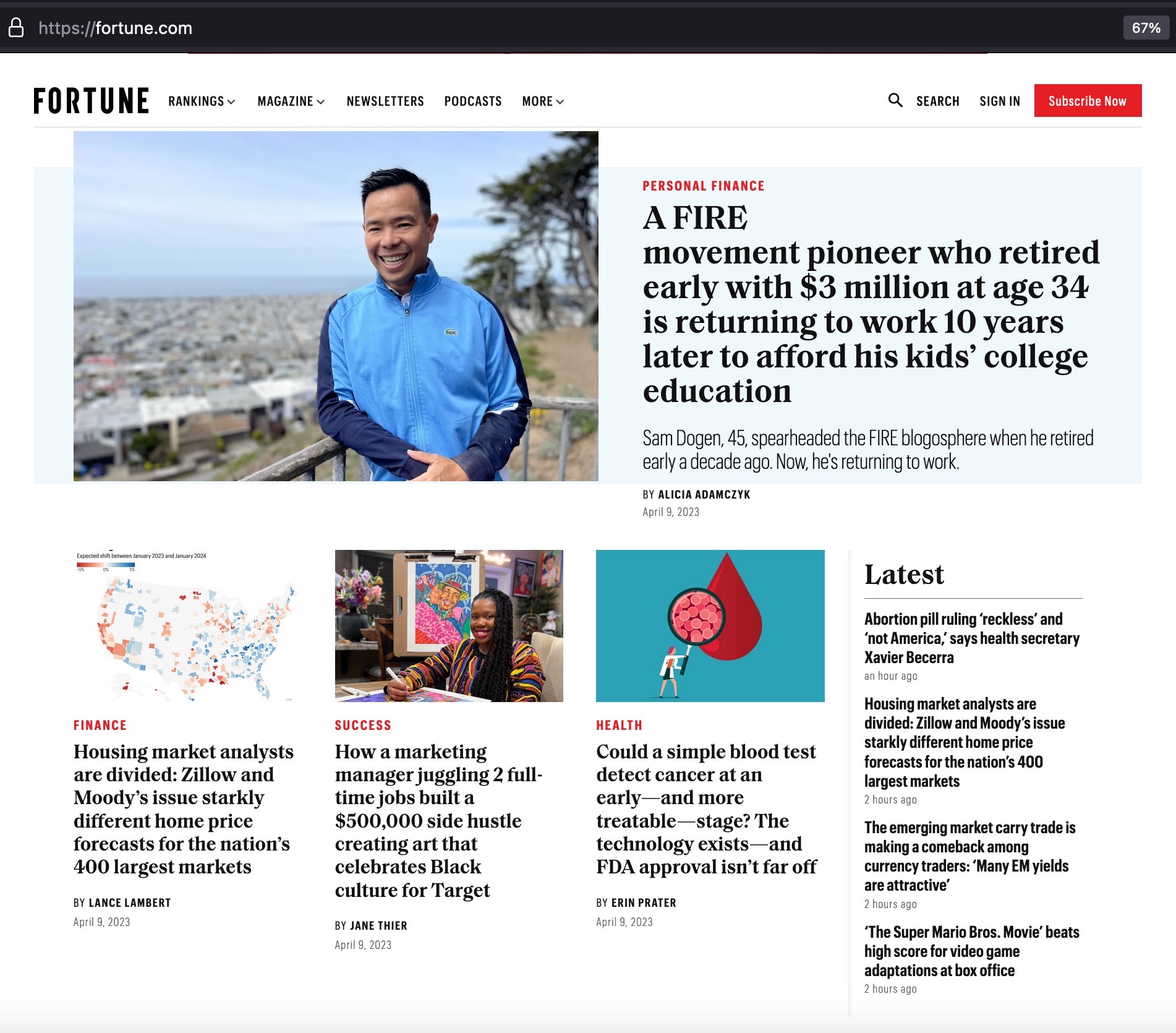 Sam Dogen, Financial Samurai is the pioneer of the FIRE movement, Fortune profile if him wanting to go back to work