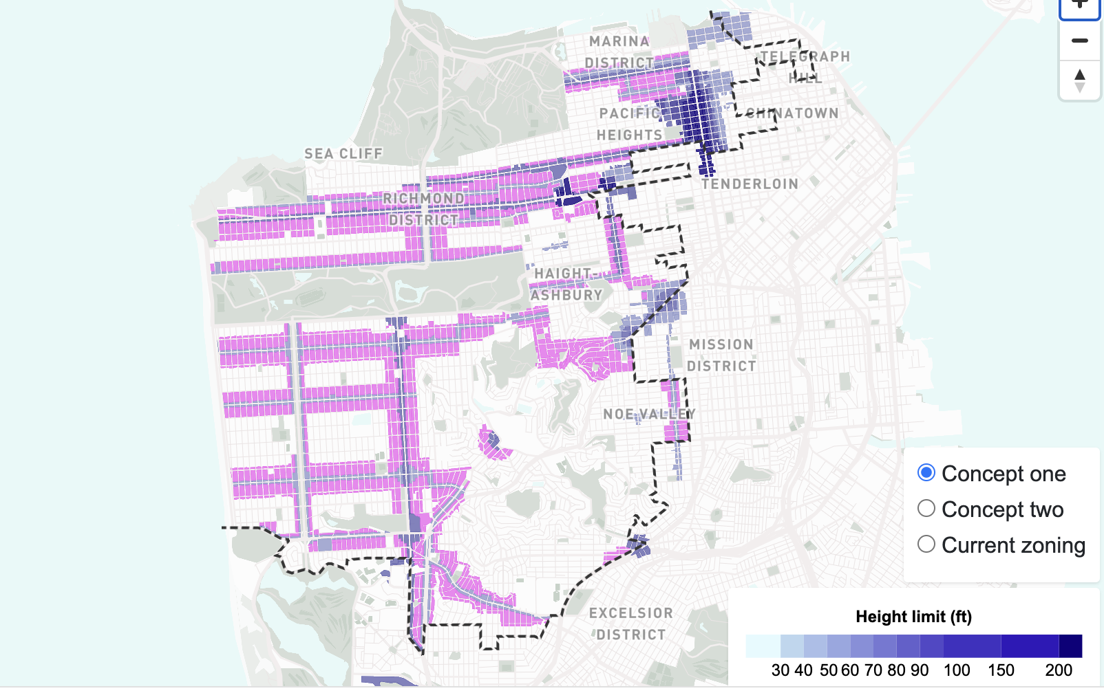 upzoning in San Francisco's west side neighborhoods