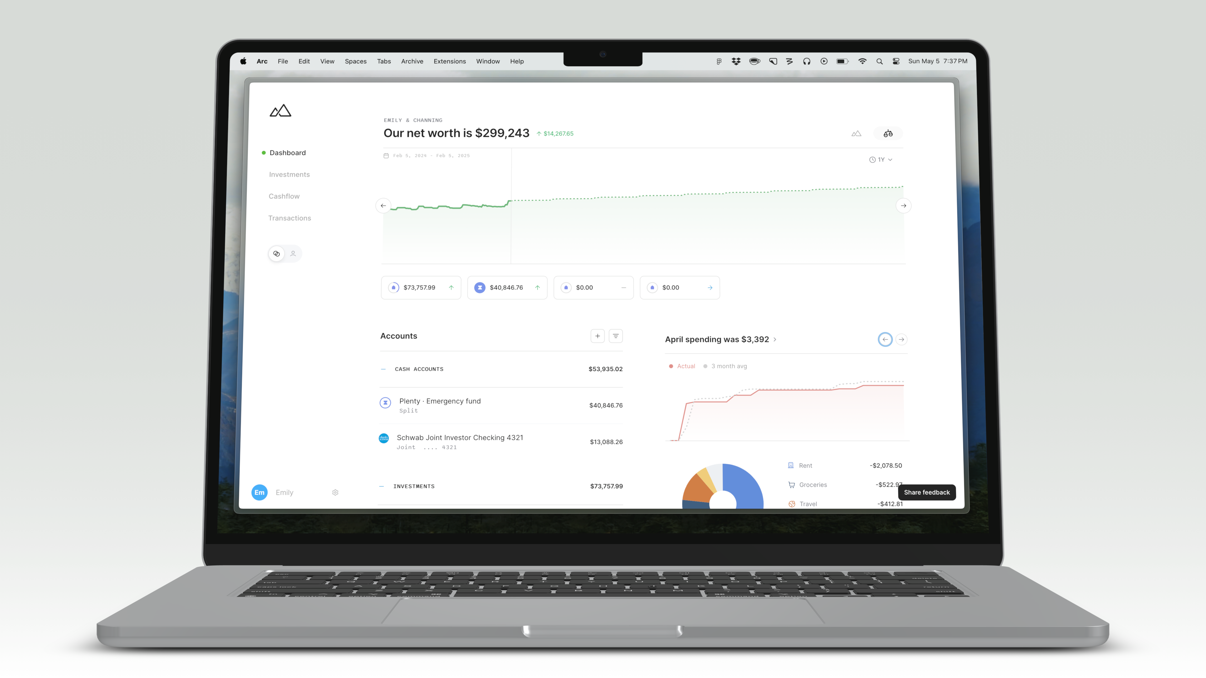 Plenty financial review - multi-player dashboard of yours/mine/ours