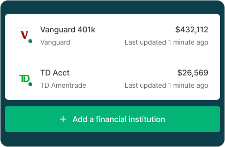 Real-time integration of financial accounts with Boldin Planner