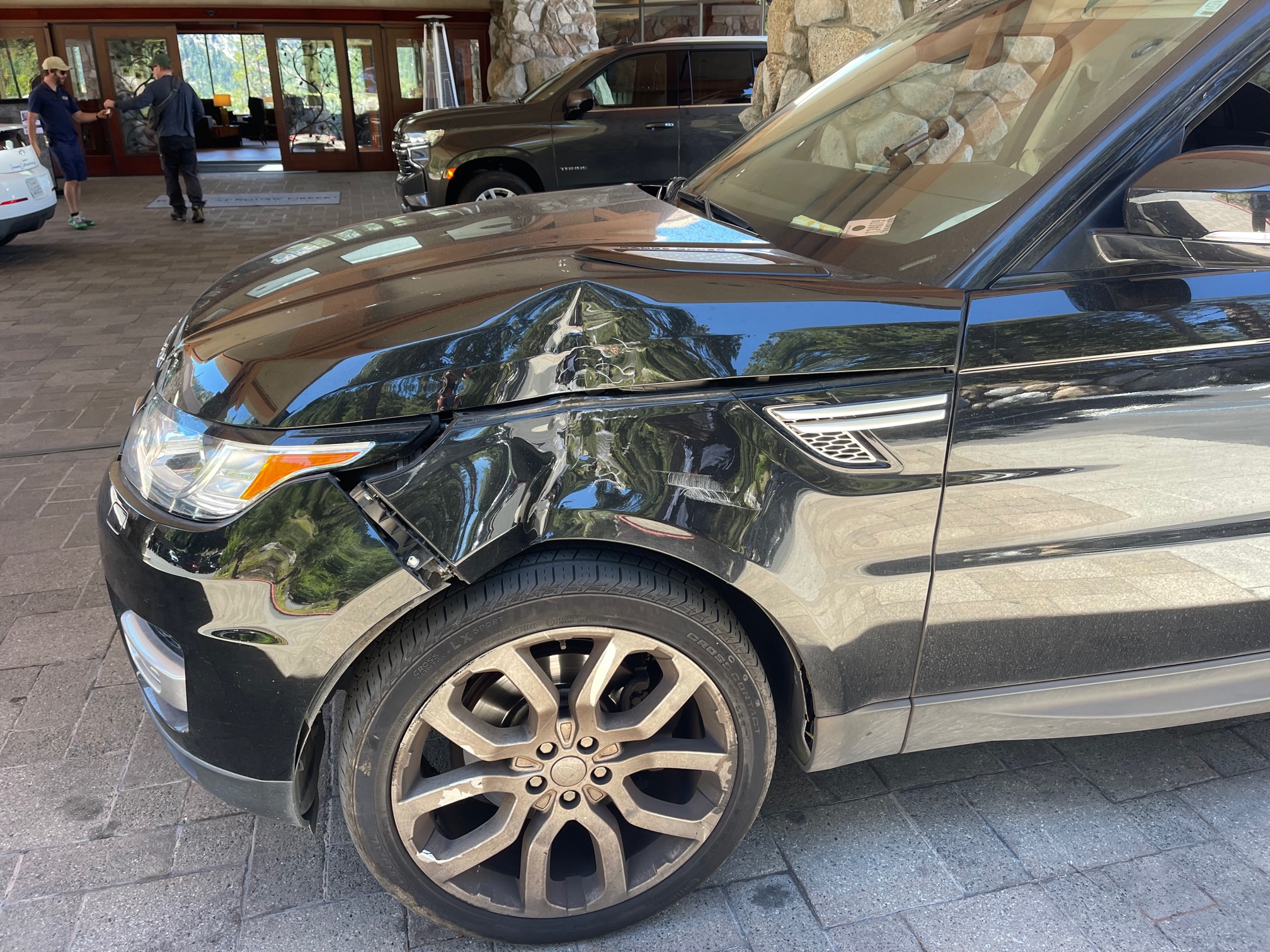 Bashed old car - if I had a new car, I'd be stressed