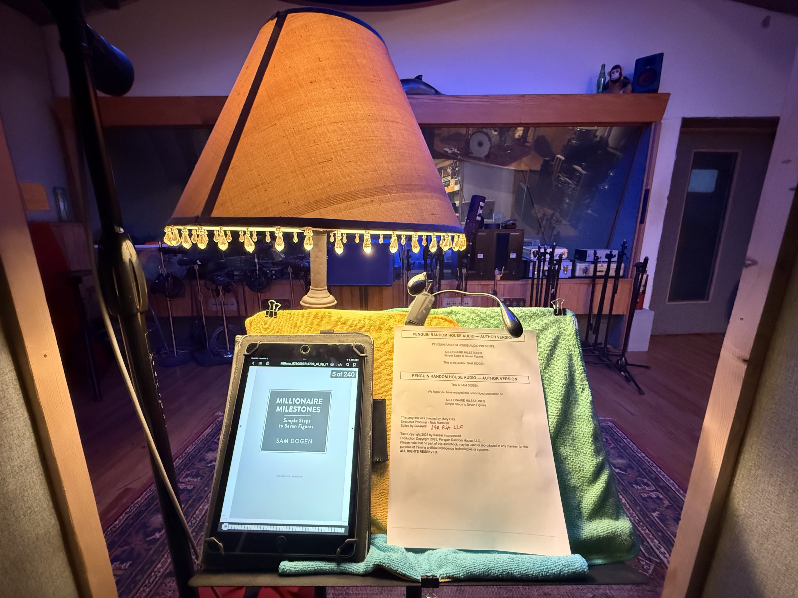 Recording Millionaire Milestones in the studio. Due to asthma, it was extremely difficult for me to record for a long period of time.